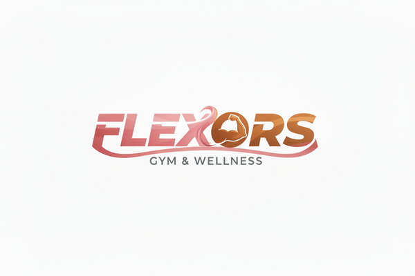Flexors
 Gym & Wellness logo on a white background